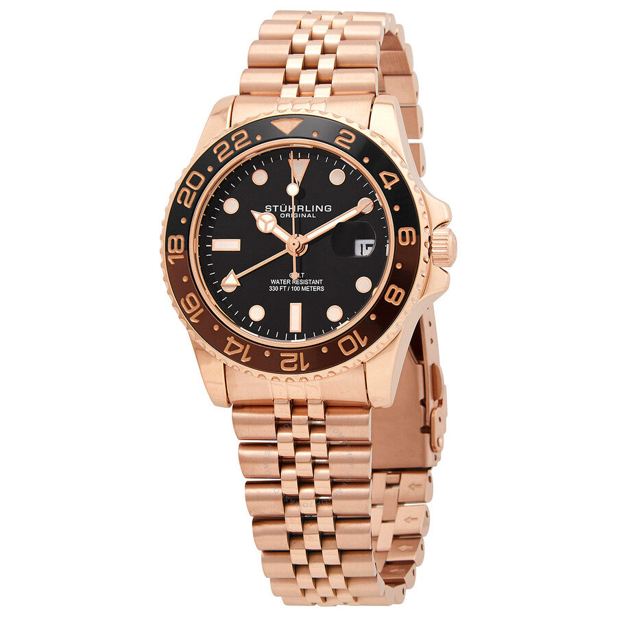 Stuhrling Original Aquadiver Black Dial Men's Watch M15840 - Dawson Watches