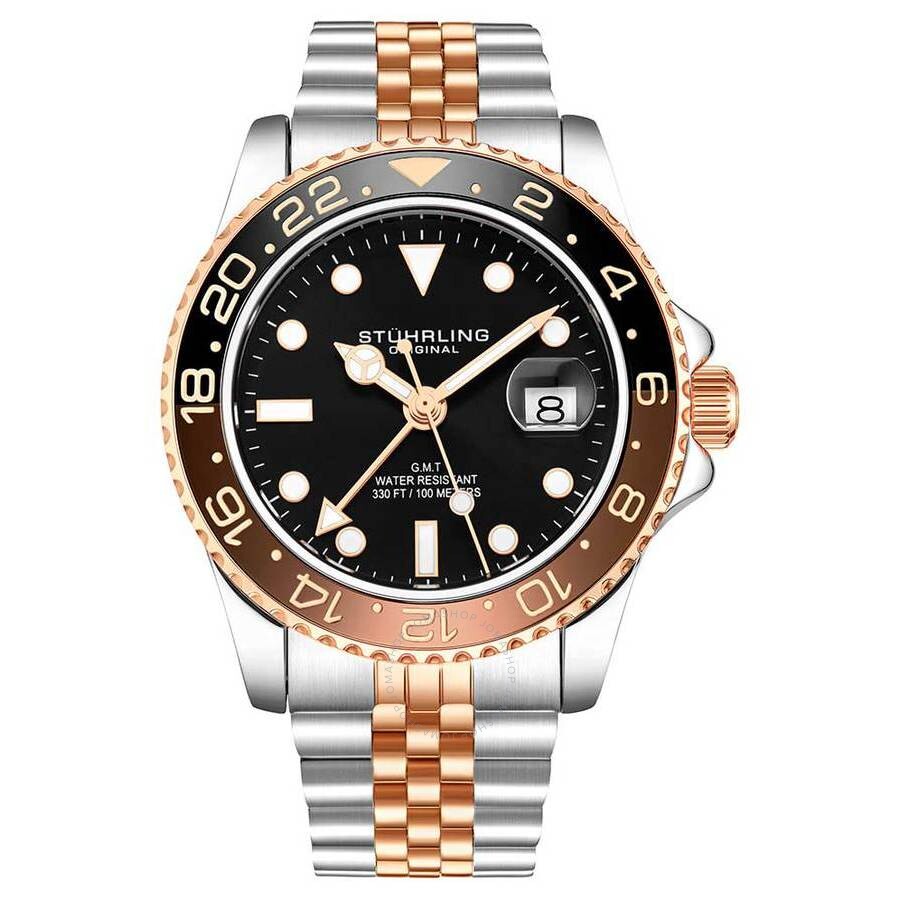 Stuhrling Original Aquadiver Black Dial Men's Watch M15974 - Dawson Watches