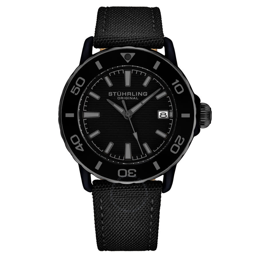 Stuhrling Original Aquadiver Quartz Black Dial Men's Watch M17998 - Dawson Watches