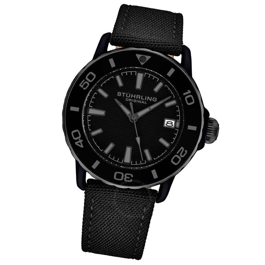 Stuhrling Original Aquadiver Quartz Black Dial Men's Watch M17998 - Dawson Watches #2