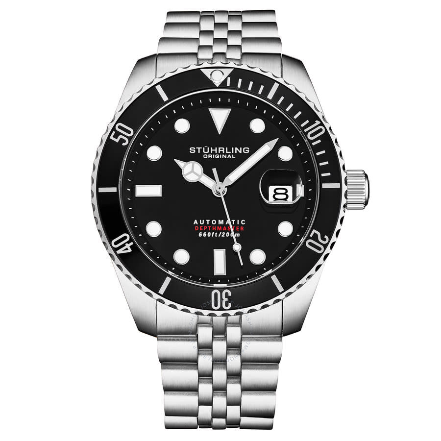 Stuhrling Original Aquadiver Automatic Black Dial Men's Watch M18016 - Dawson Watches