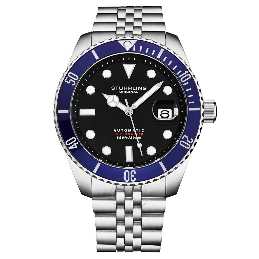 Stuhrling Original Aquadiver Automatic Black Dial Men's Watch M18017 - Dawson Watches