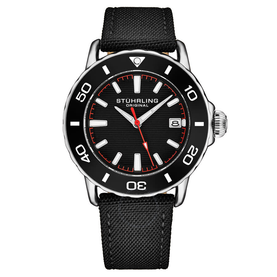 Stuhrling Original Aquadiver Quartz Black Dial Men's Watch M17996 - Dawson Watches