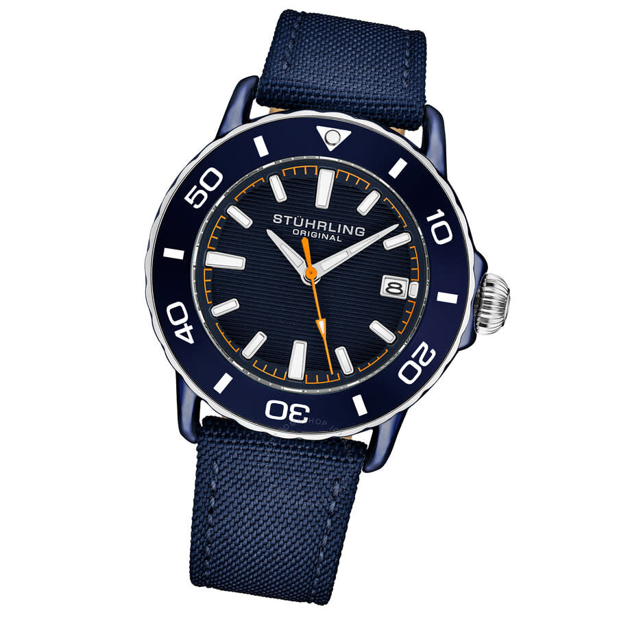 Stuhrling Original Aquadiver Quartz Blue Dial Men's Watch M17999 - Dawson Watches #2