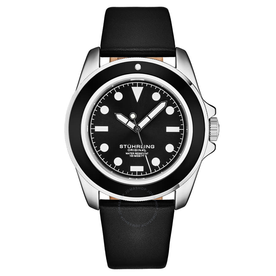 Stuhrling Original Aquadiver Quartz Black Dial Men's Watch M17203 - Dawson Watches