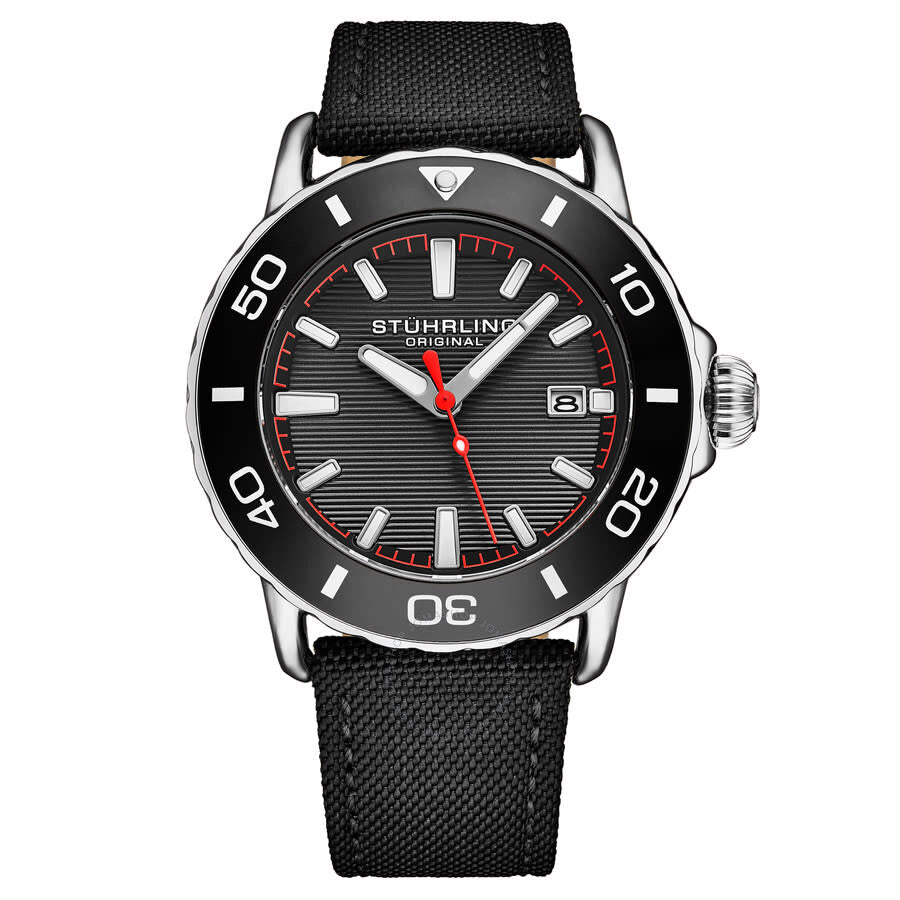 Stuhrling Original Aquadiver Quartz Black Dial Men's Watch M18248 - Dawson Watches