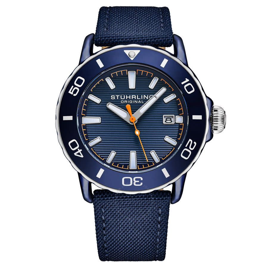 Stuhrling Original Aquadiver Quartz Blue Dial Men's Watch M18251 - Dawson Watches