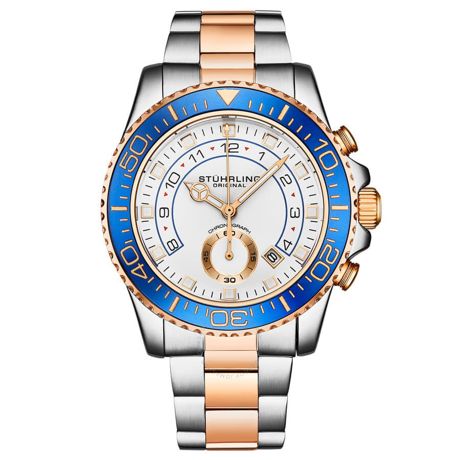 Stuhrling Original Aquadiver Quartz White Dial Men's Watch M16733 - Dawson Watches
