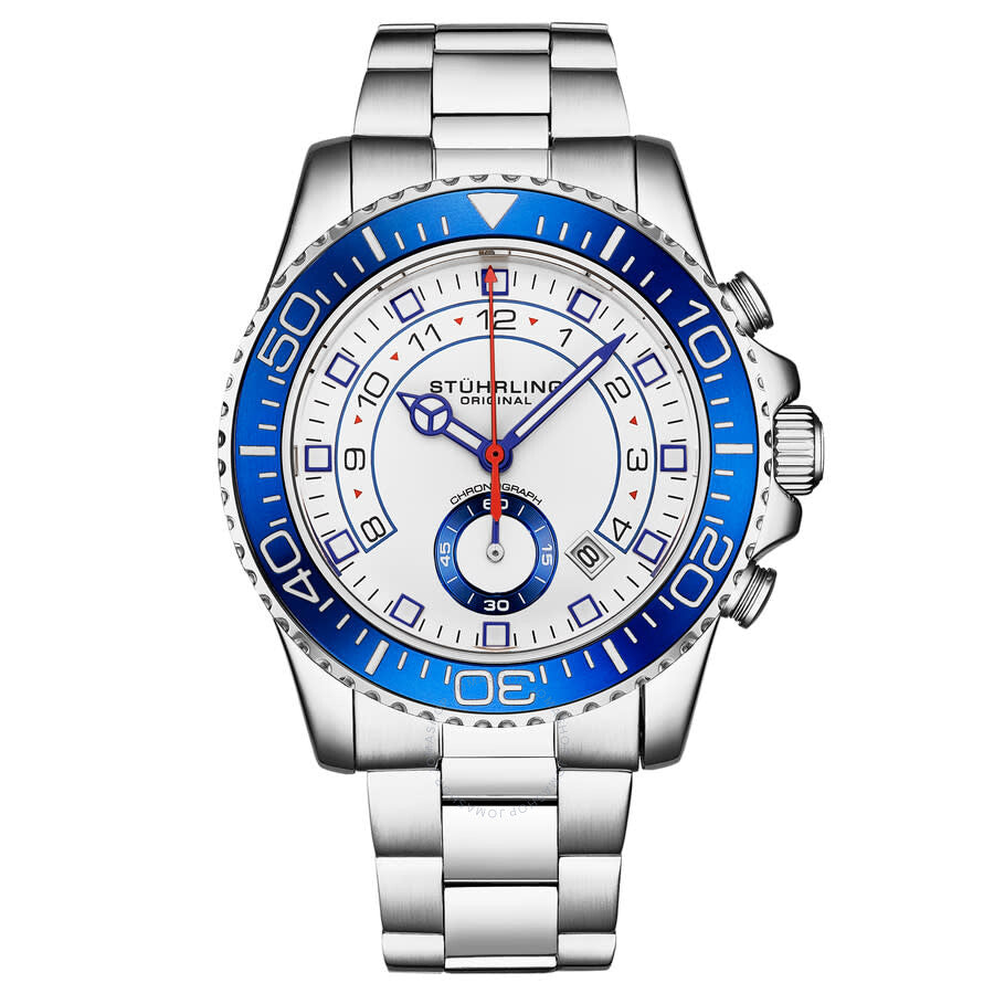 Stuhrling Original Aquadiver Quartz White Dial Men's Watch M16735 - Dawson Watches