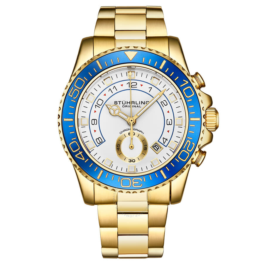 Stuhrling Original Aquadiver Quartz White Dial Men's Watch M16745 - Dawson Watches