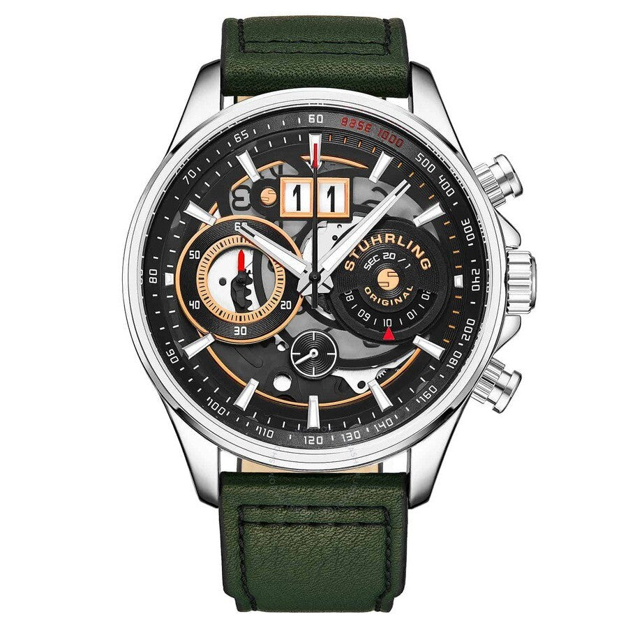 Stuhrling Original Aviator Black Dial Men's Watch M15539 - Dawson Watches