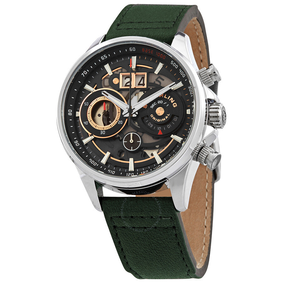Stuhrling Original Aviator Black Dial Men's Watch M15540 - The Watches Men & Co