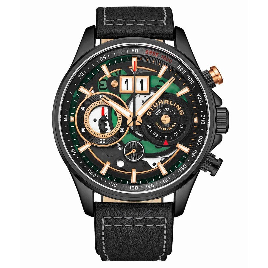 Stuhrling Original Aviator Black Dial Men's Watch M15543 - Dawson Watches