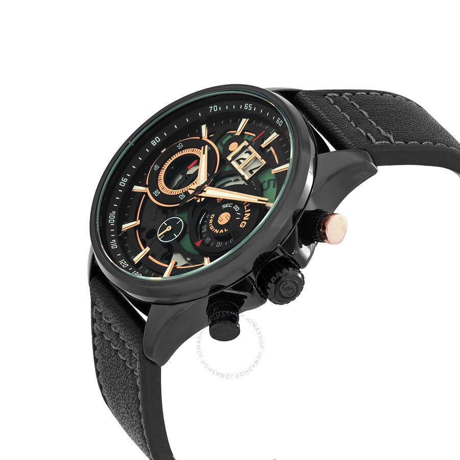 Stuhrling Original Aviator Black Dial Men's Watch M15544 - The Watches Men & Co #2