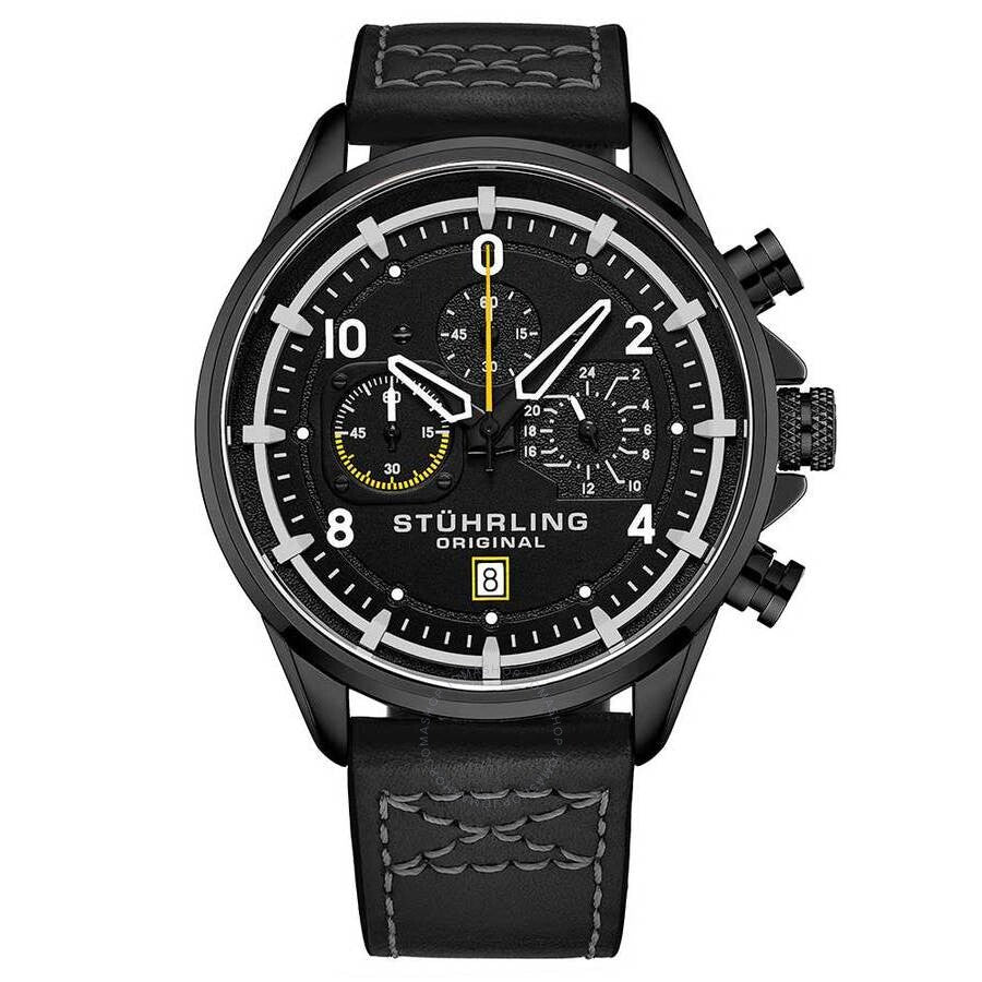 Stuhrling Original Aviator Black Dial Men's Watch M15556 - Dawson Watches