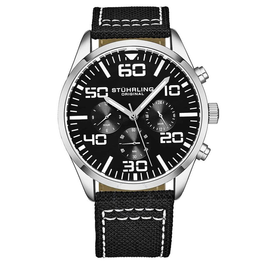 Stuhrling Original Aviator Black Dial Men's Watch M15926 - Dawson Watches