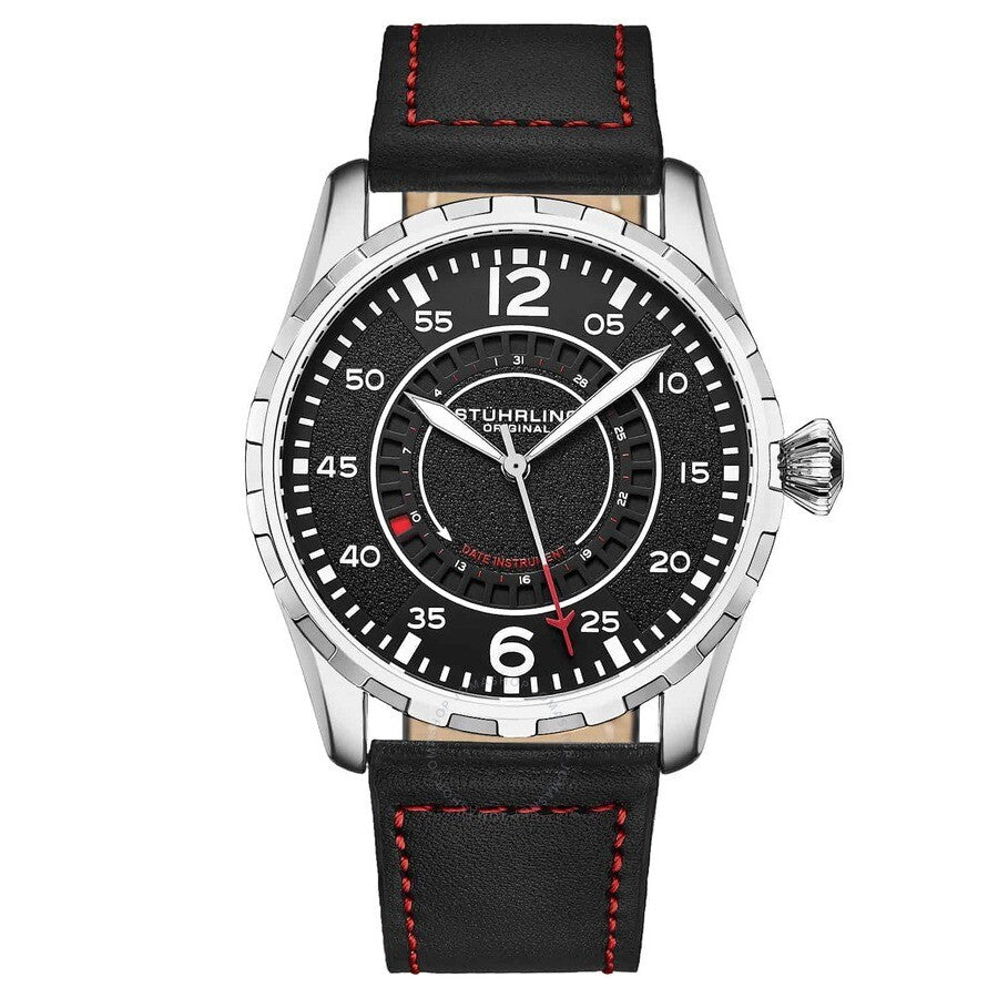 Stuhrling Original Aviator Black Dial Men's Watch M15980 - Dawson Watches