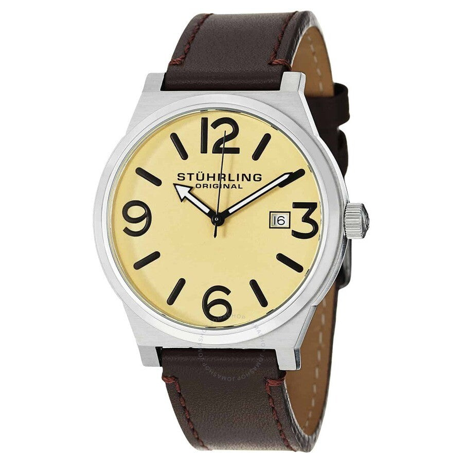 Stuhrling Original Aviator Champagne Dial Men's Watch M15279 - The Watches Men & Co
