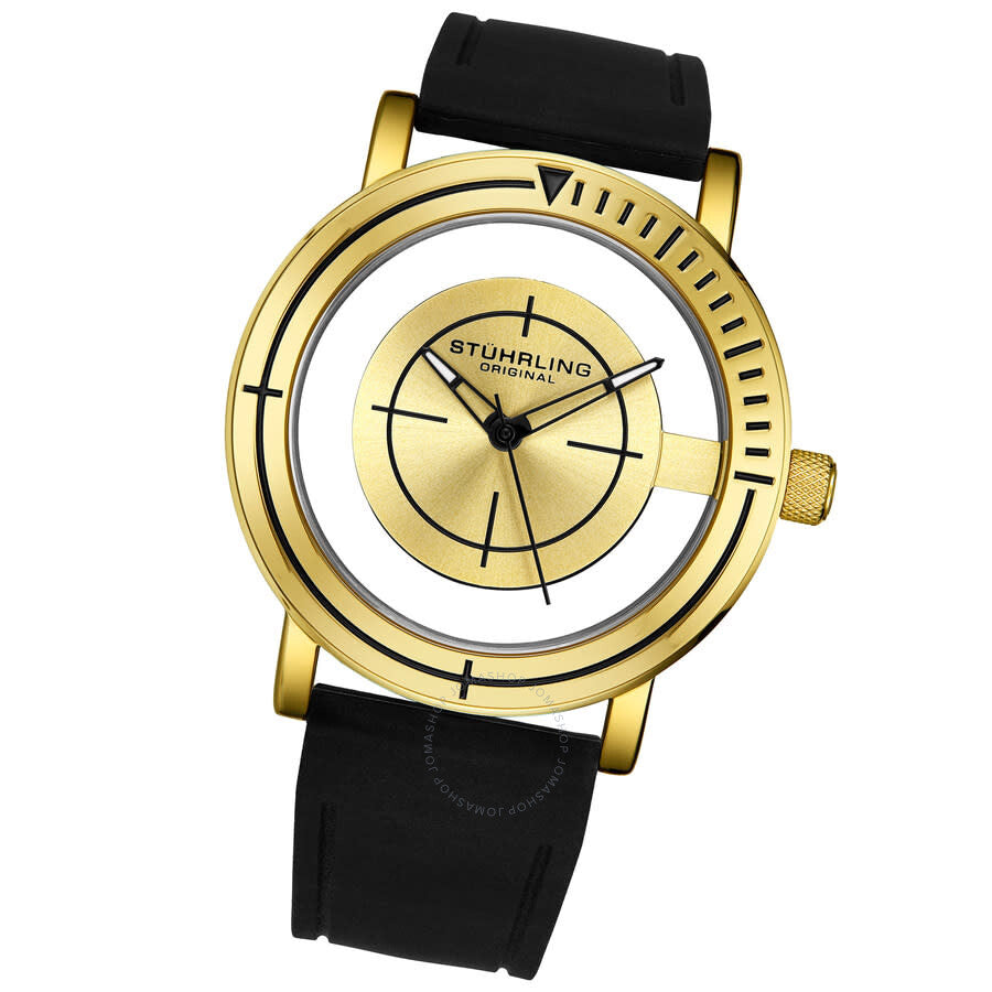 Stuhrling Original Aviator Quartz Gold Dial Men's Watch M16255 - Dawson Watches #2