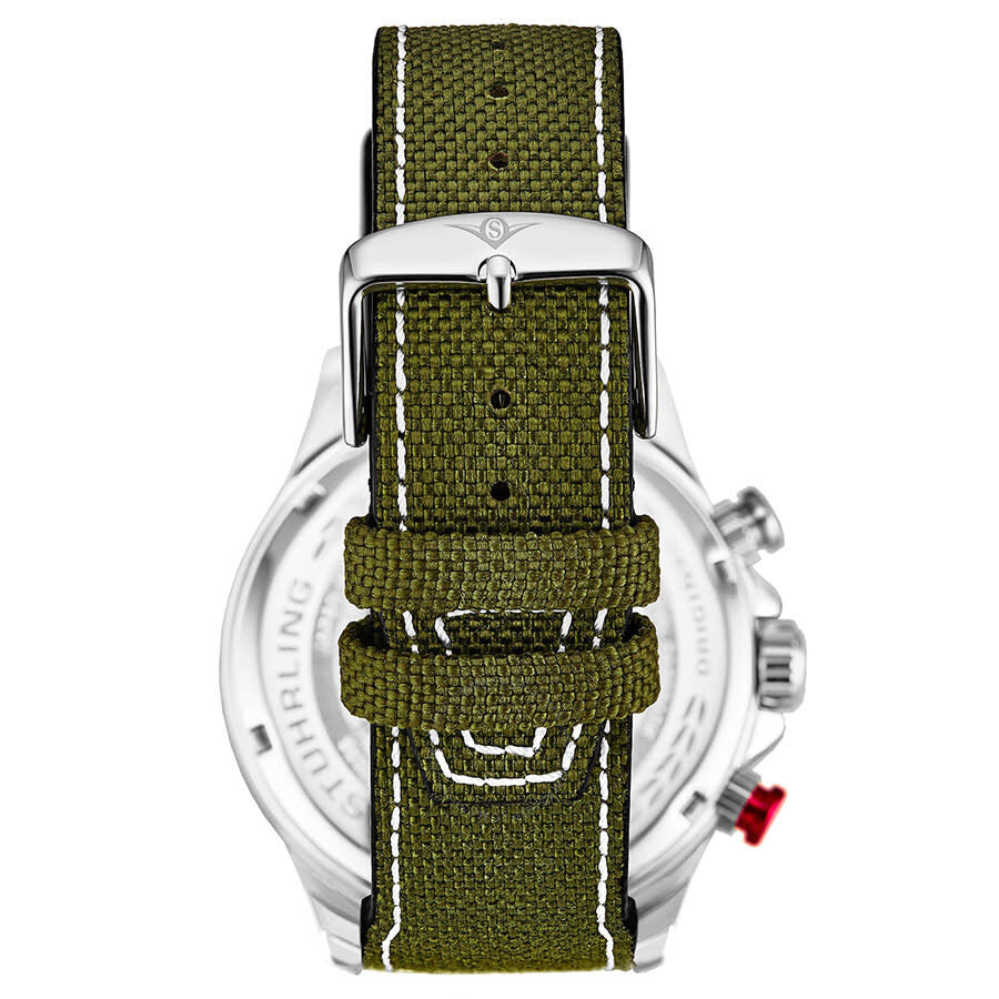Stuhrling Original Aviator Quartz Green Dial Men's Watch M13588 - Dawson Watches #2