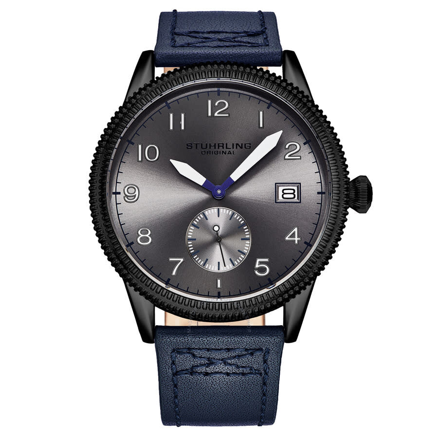Stuhrling Original Aviator Quartz Grey Dial Men's Watch M17142 - Dawson Watches