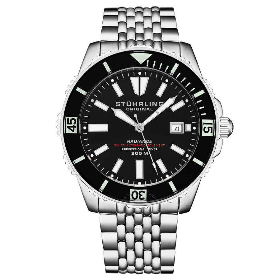 Stuhrling Original Depthmaster Automatic Black Dial Men's Watch M16935 - Dawson Watches