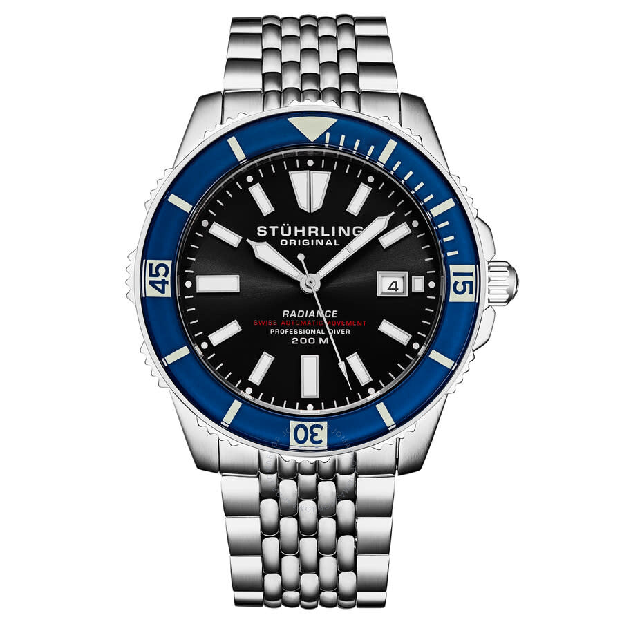 Stuhrling Original Depthmaster Automatic Black Dial Men's Watch M17088 - Dawson Watches