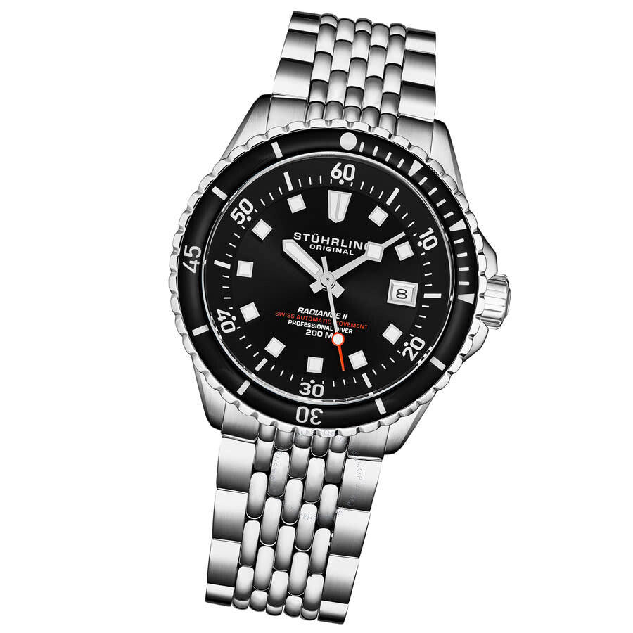 Stuhrling Original Depthmaster Automatic Black Dial Men's Watch M18010 - The Watches Men & Co #2