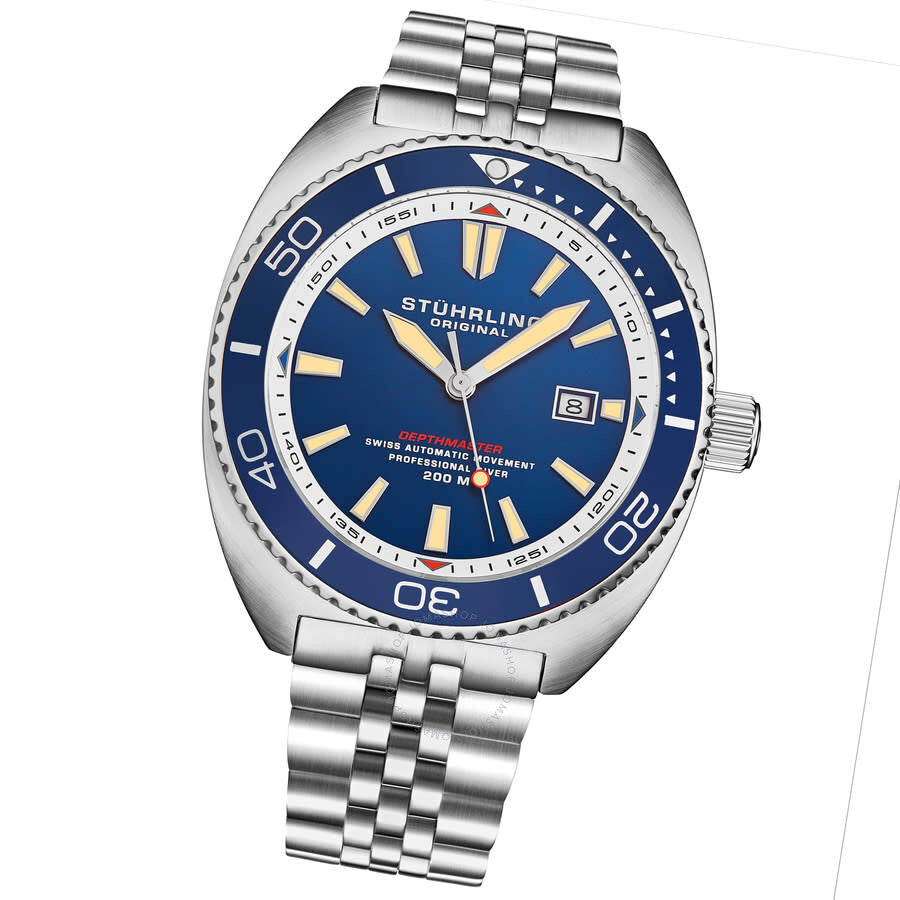 Stuhrling Original Depthmaster Automatic Blue Dial Men's Watch M18013 - Dawson Watches #2