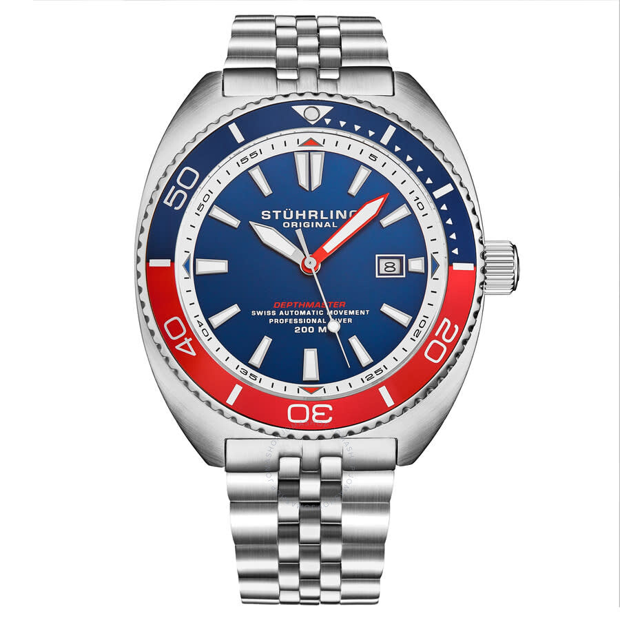 Stuhrling Original Depthmaster Automatic Blue Dial Men's Watch M18015 - Dawson Watches