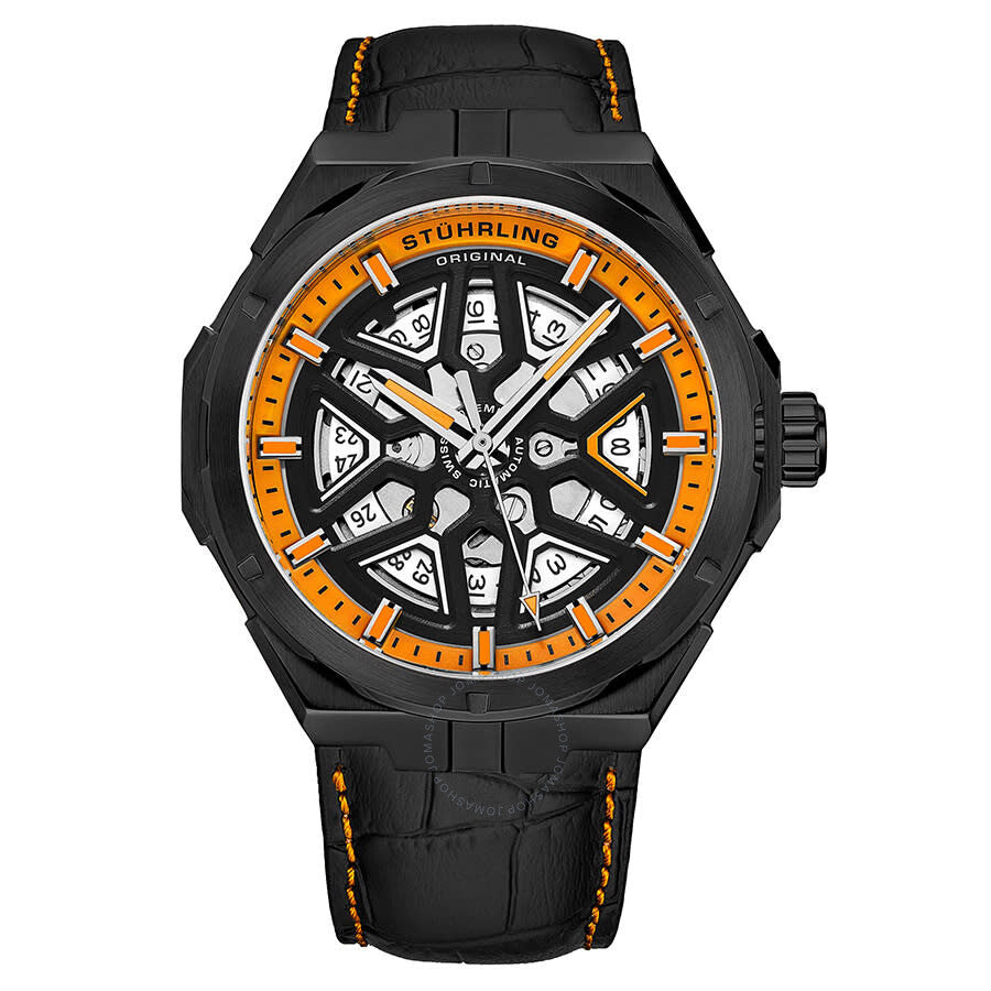 Stuhrling Original Legacy Automatic Orange Dial Men's Watch M13484 - Dawson Watches