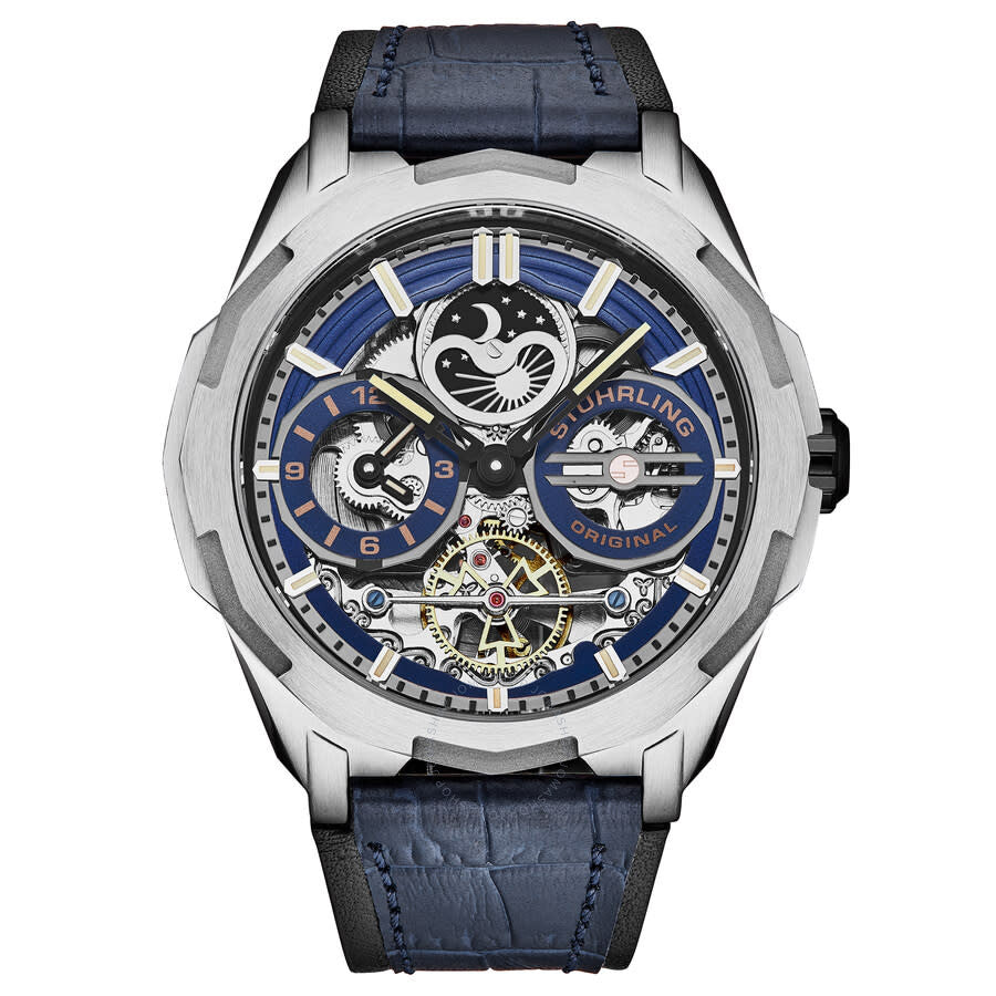 Stuhrling Original Legacy Chronograph Automatic Blue Dial Men's Watch M18221 - Dawson Watches