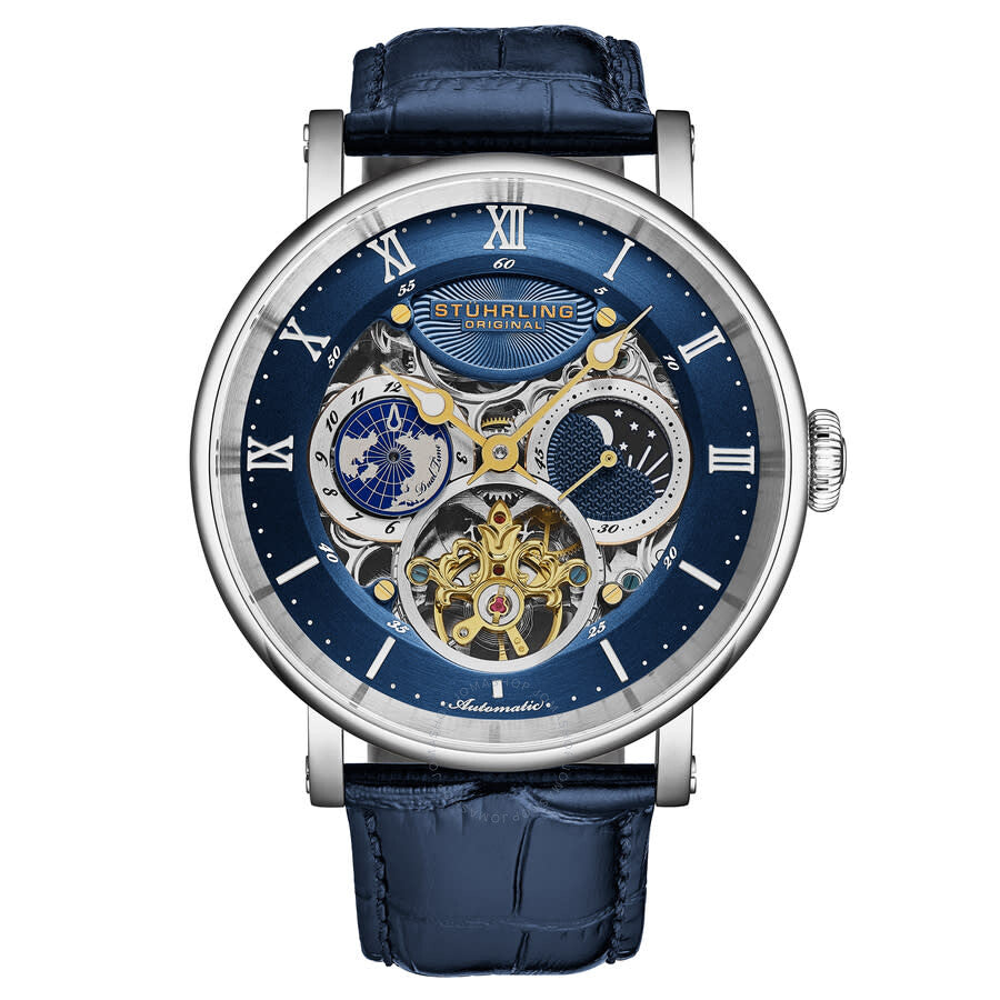 Stuhrling Original Legacy Chronograph Automatic Blue Dial Men's Watch M18229 - Dawson Watches