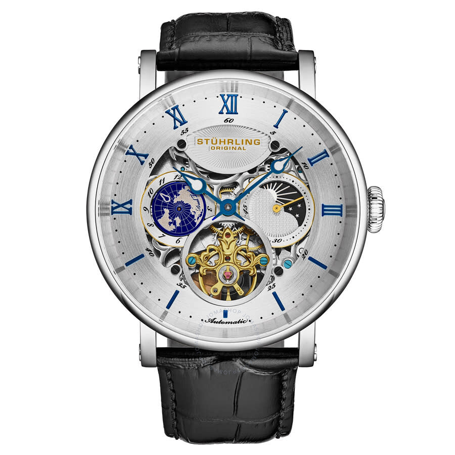 Stuhrling Original Legacy Chronograph Automatic Silver Dial Men's Watch M18228 - Dawson Watches