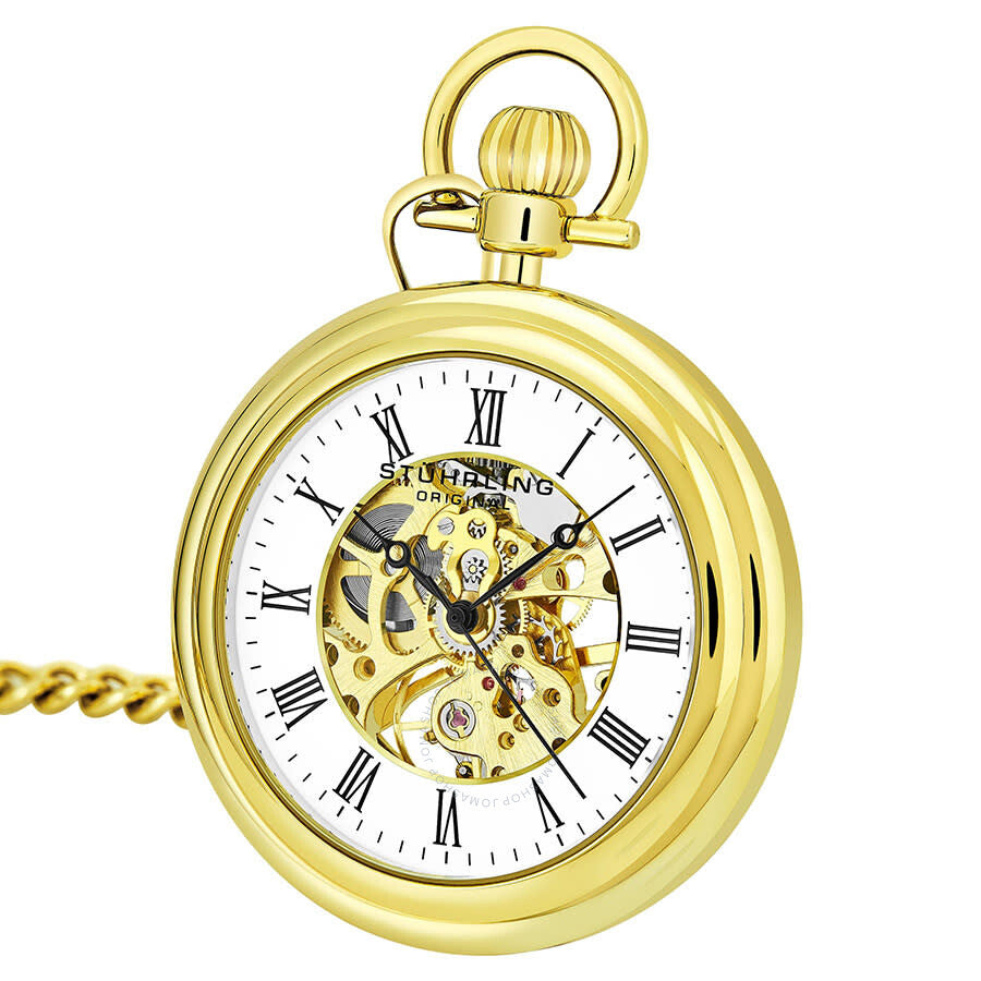 Stuhrling Original Legacy Hand Wind White Dial Men's Pocket Watch M13644 - Dawson Watches