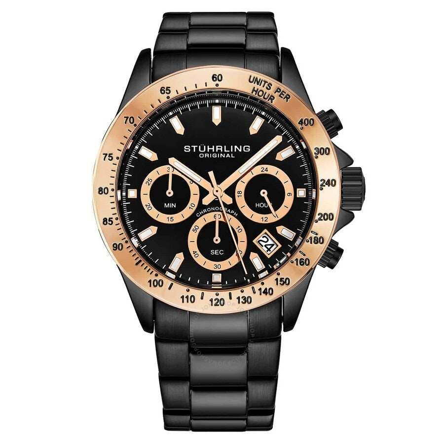 Stuhrling Original Monaco Black Dial Men's Watch M15805 - Dawson Watches