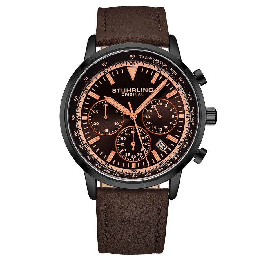 Stuhrling Original Monaco Brown Dial Brown Leather Men's Watch M15891 - Dawson Watches