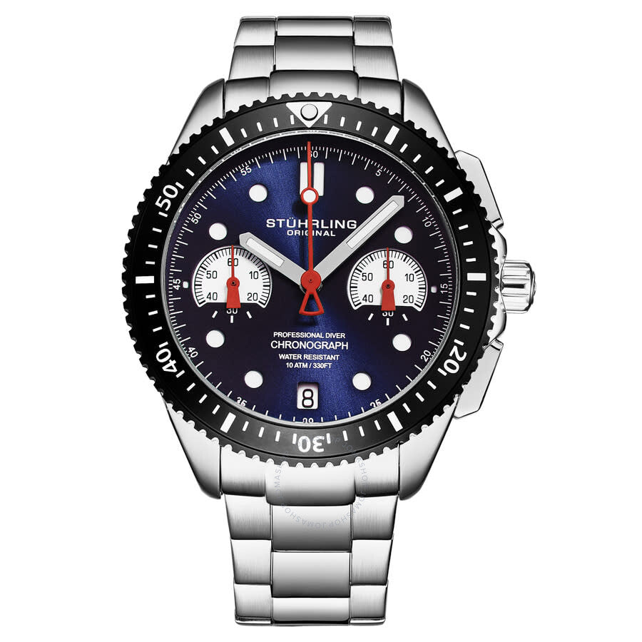 Stuhrling Original Monaco Chronograph Quartz Blue Dial Men's Watch M17168 - Dawson Watches