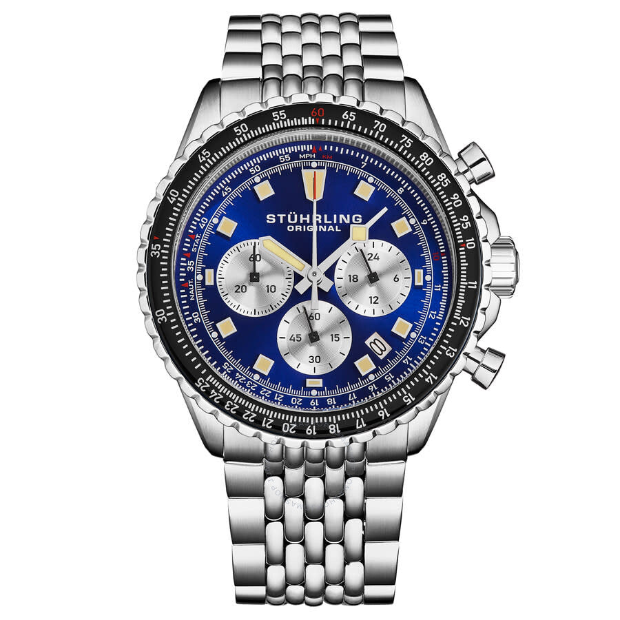 Stuhrling Original Monaco Chronograph Quartz Blue Dial Men's Watch M18216 - Dawson Watches