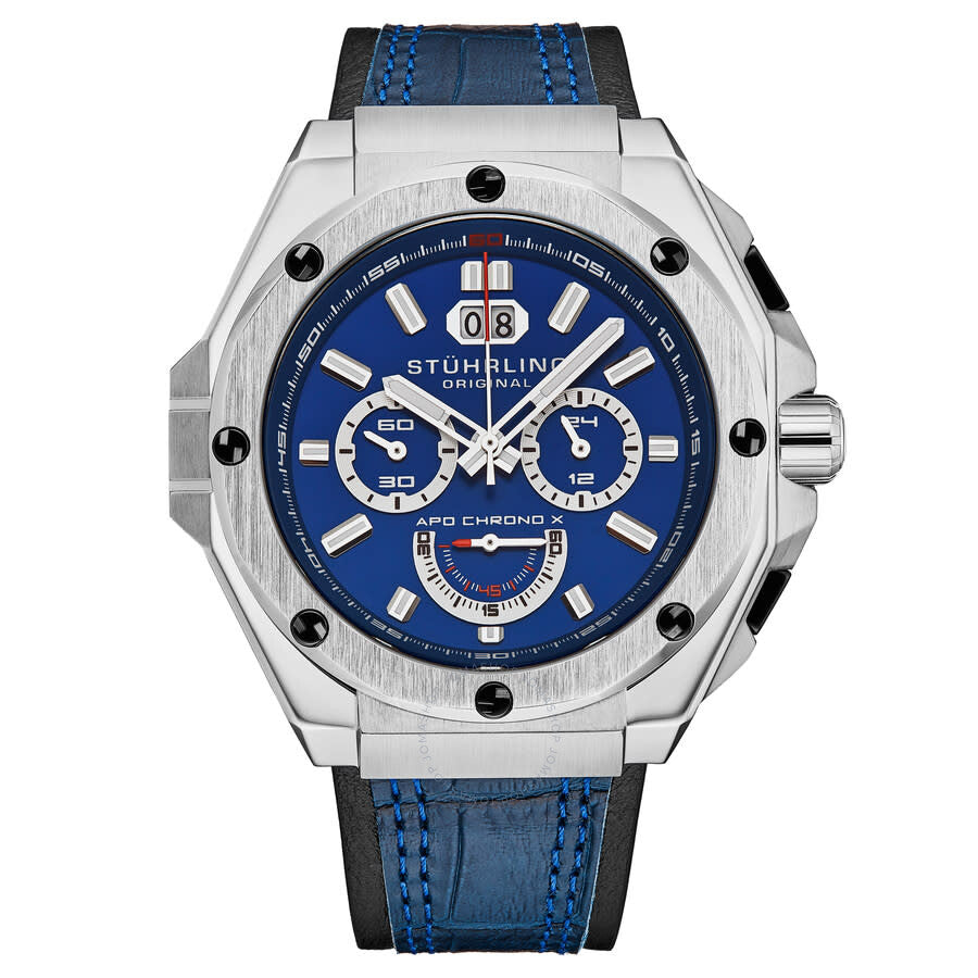 Stuhrling Original Monaco Chronograph Quartz Blue Dial Men's Watch M18237 - Dawson Watches
