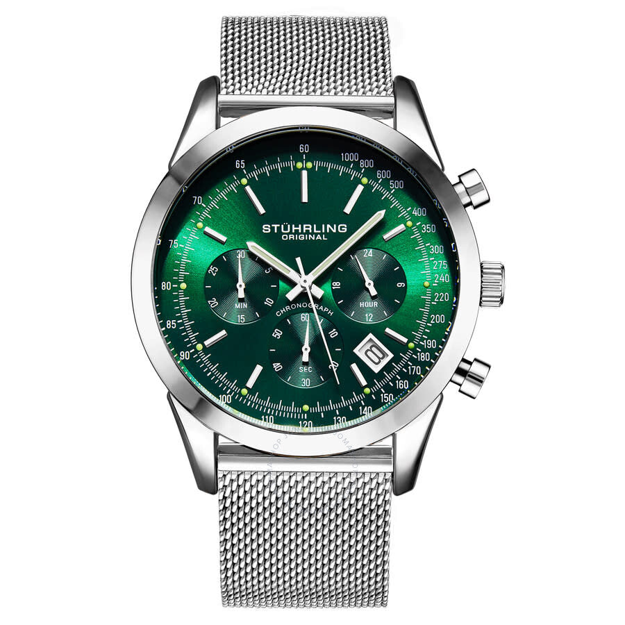 Stuhrling Original Monaco Chronograph Quartz Green Dial Men's Watch M17172 - Dawson Watches