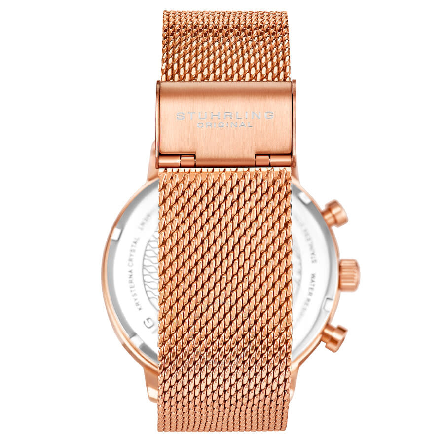 Stuhrling Original Monaco Chronograph Quartz Rose Gold Dial Men's Watch M16250 - Dawson Watches #3