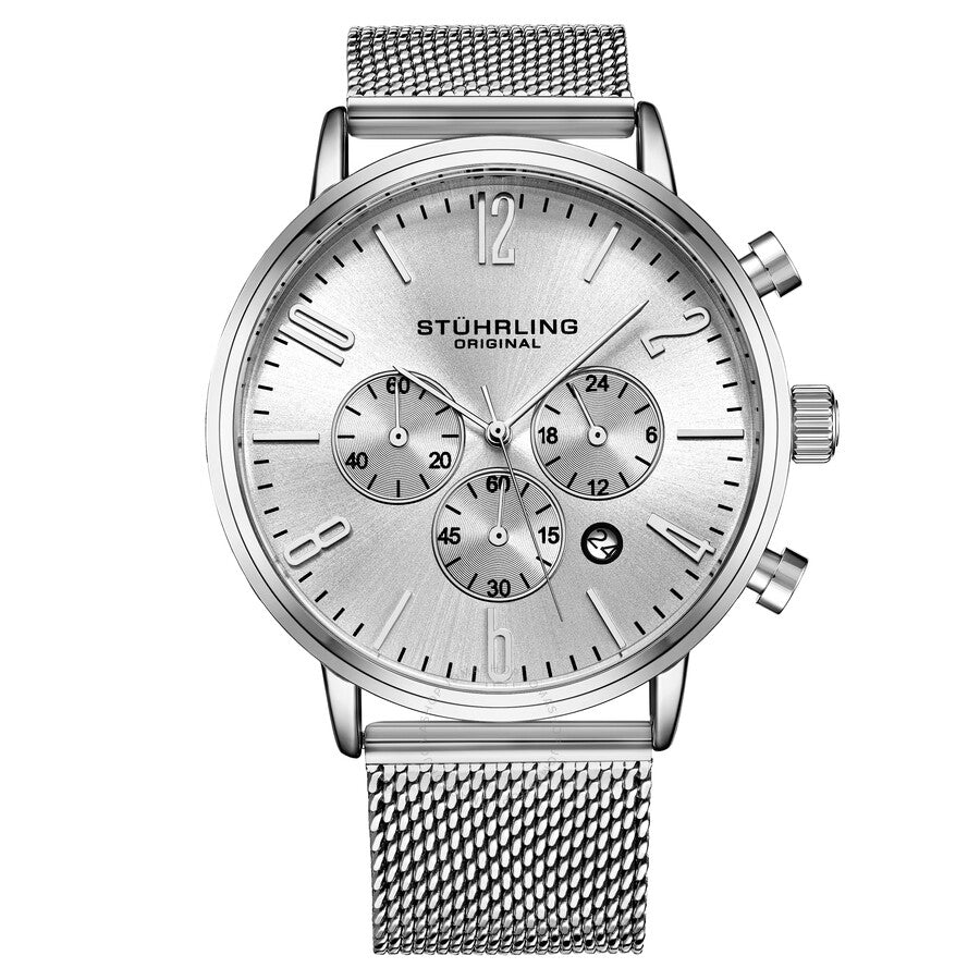 Stuhrling Original Monaco Chronograph Quartz Silver Dial Men's Watch M16248 - Dawson Watches