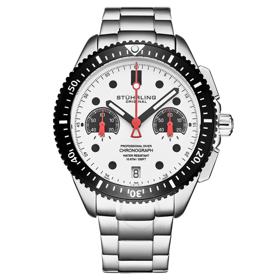 Stuhrling Original Monaco Chronograph Quartz Silver Dial Men's Watch M17090 - Dawson Watches