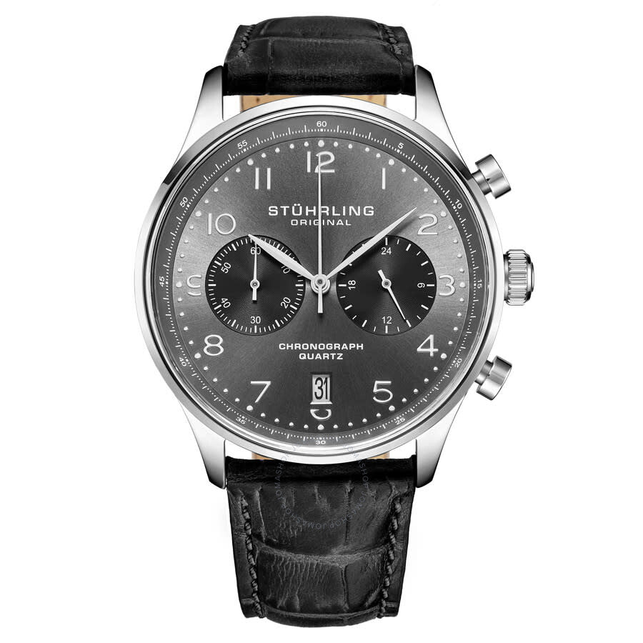 Stuhrling Original Monaco Chronograph Quartz Grey Dial Men's Watch M17969 - Dawson Watches