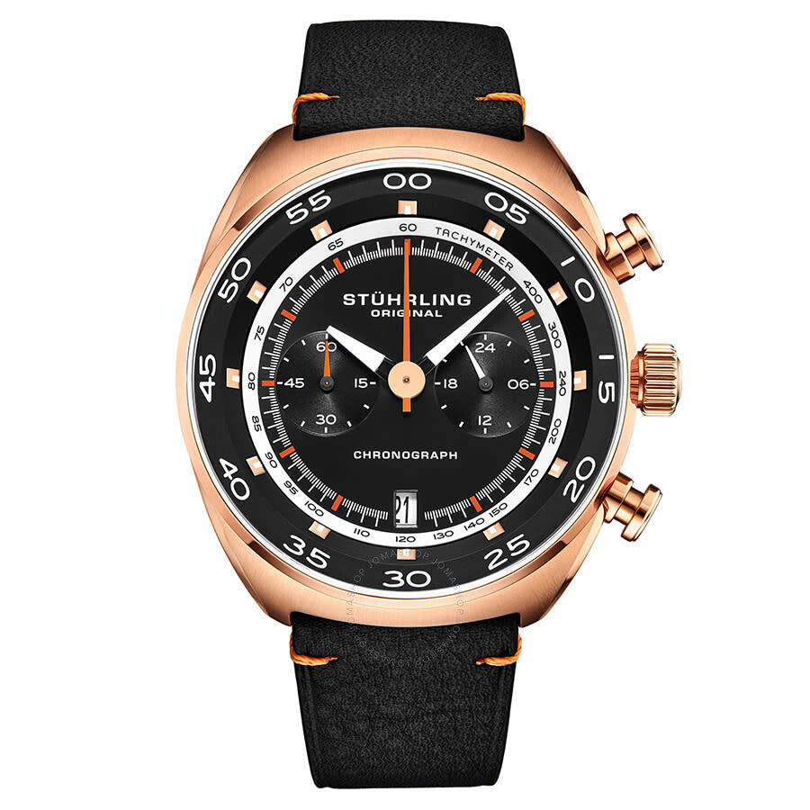 Stuhrling Original Monaco Quartz Black Dial Men's Watch M13547 - Dawson Watches