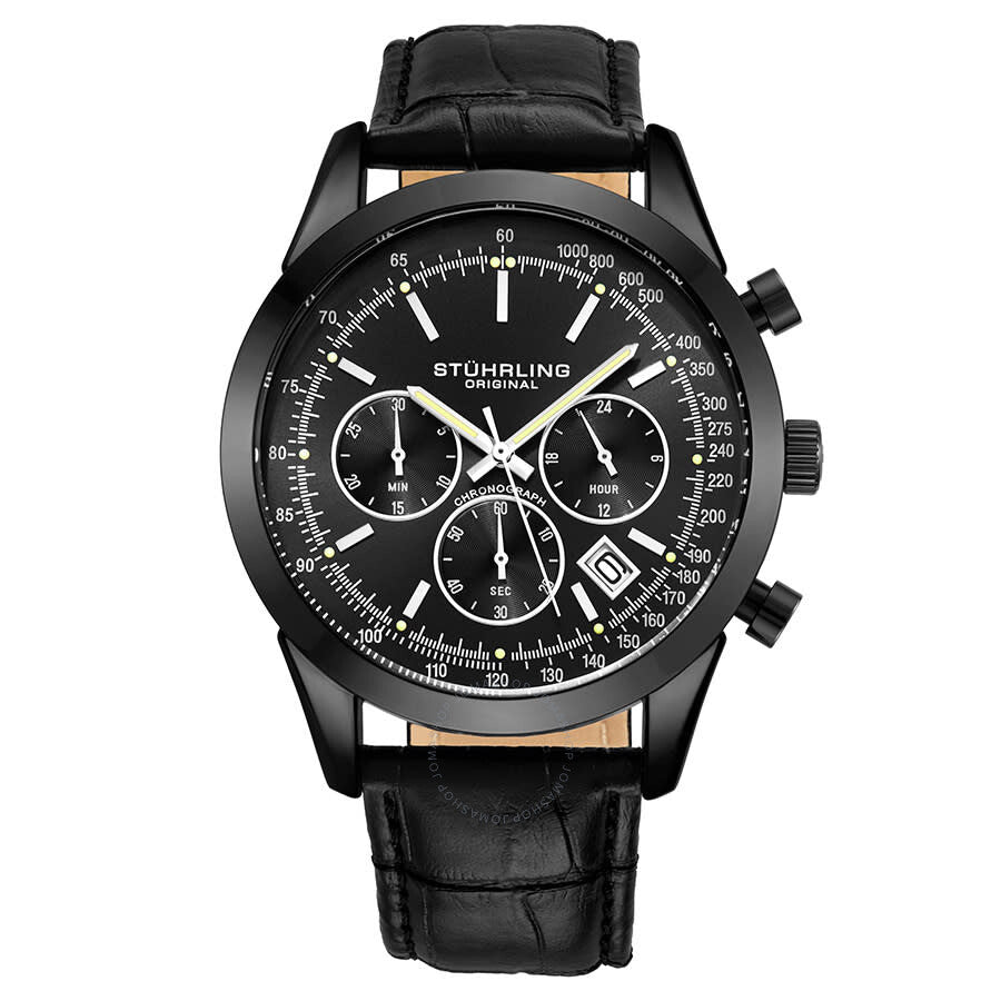 Stuhrling Original Monaco Quartz Black Dial Men's Watch M13651 - Dawson Watches
