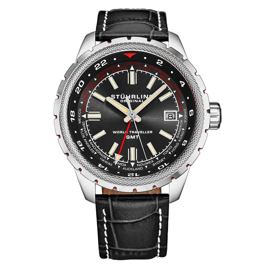 Stuhrling Original Monaco Quartz Black Dial Men's Watch M18224 - Dawson Watches