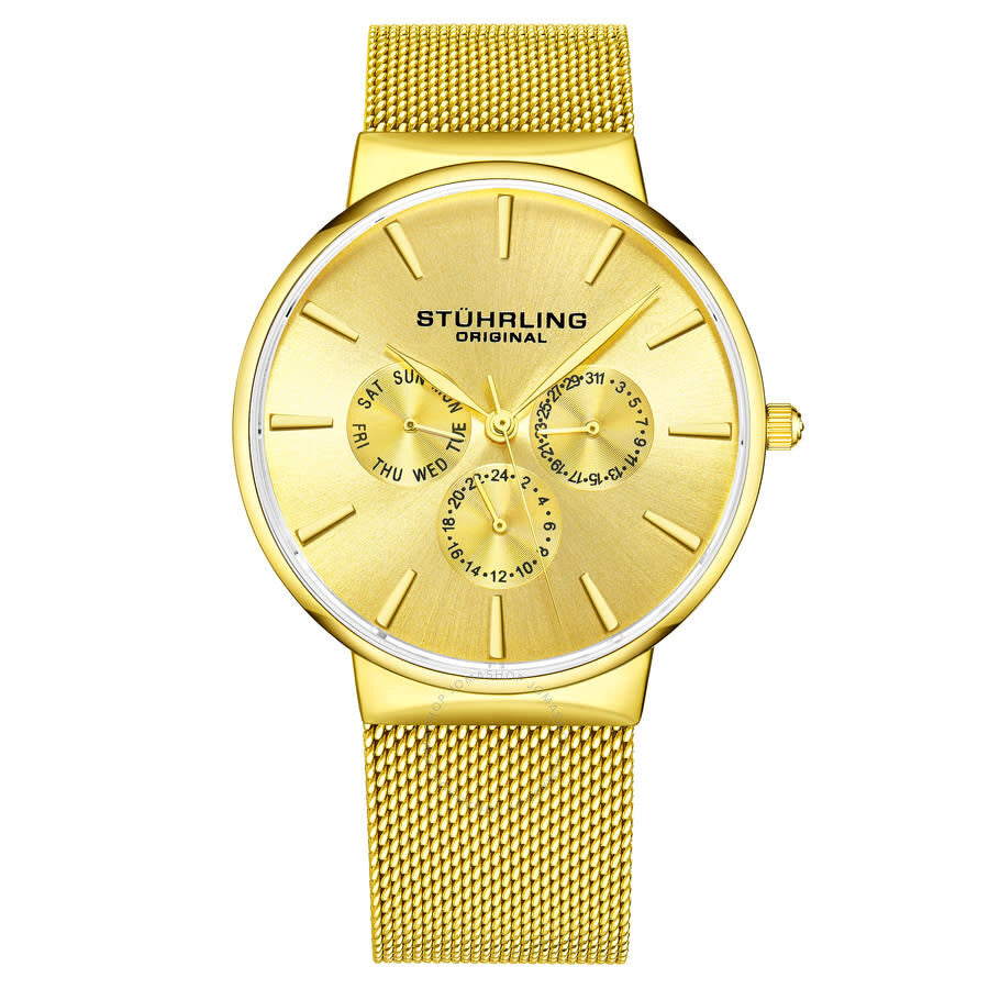 Stuhrling Original Monaco Quartz Gold Dial Men's Watch M16242 - Dawson Watches