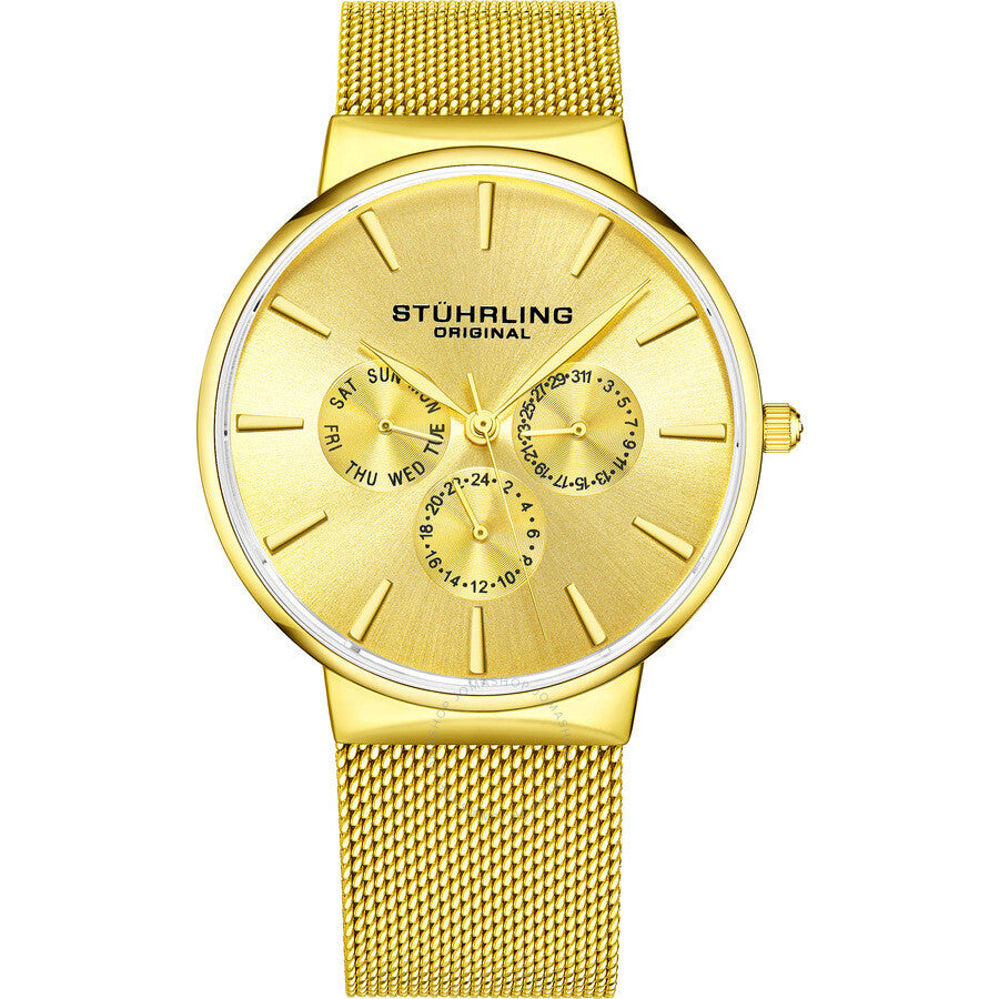Stuhrling Original Monaco Quartz Gold Dial Men's Watch M16242 - Dawson Watches #2